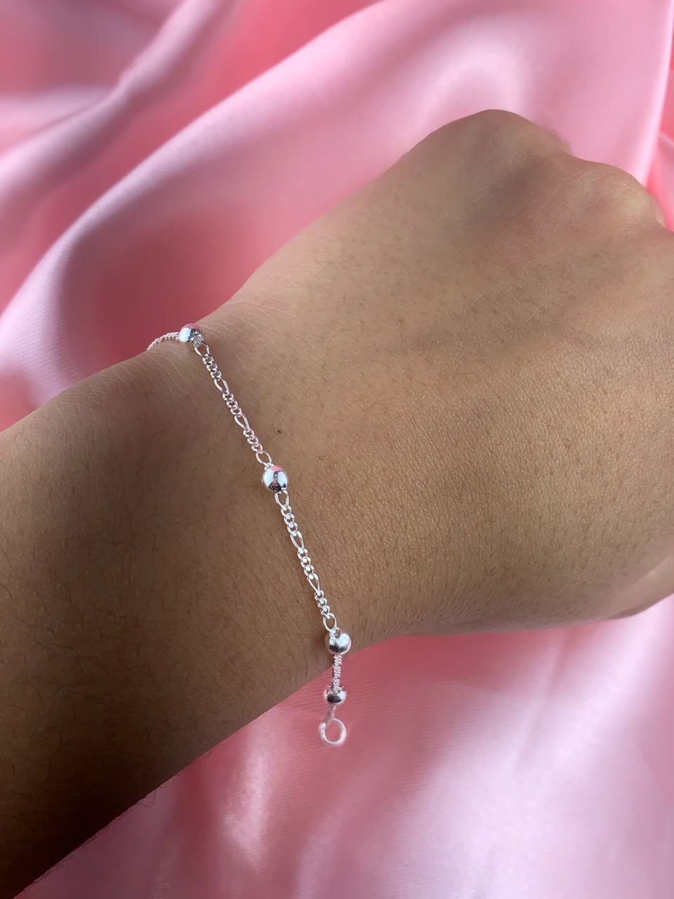 Pulseira de prata 925 infantil bolinha 1,2G