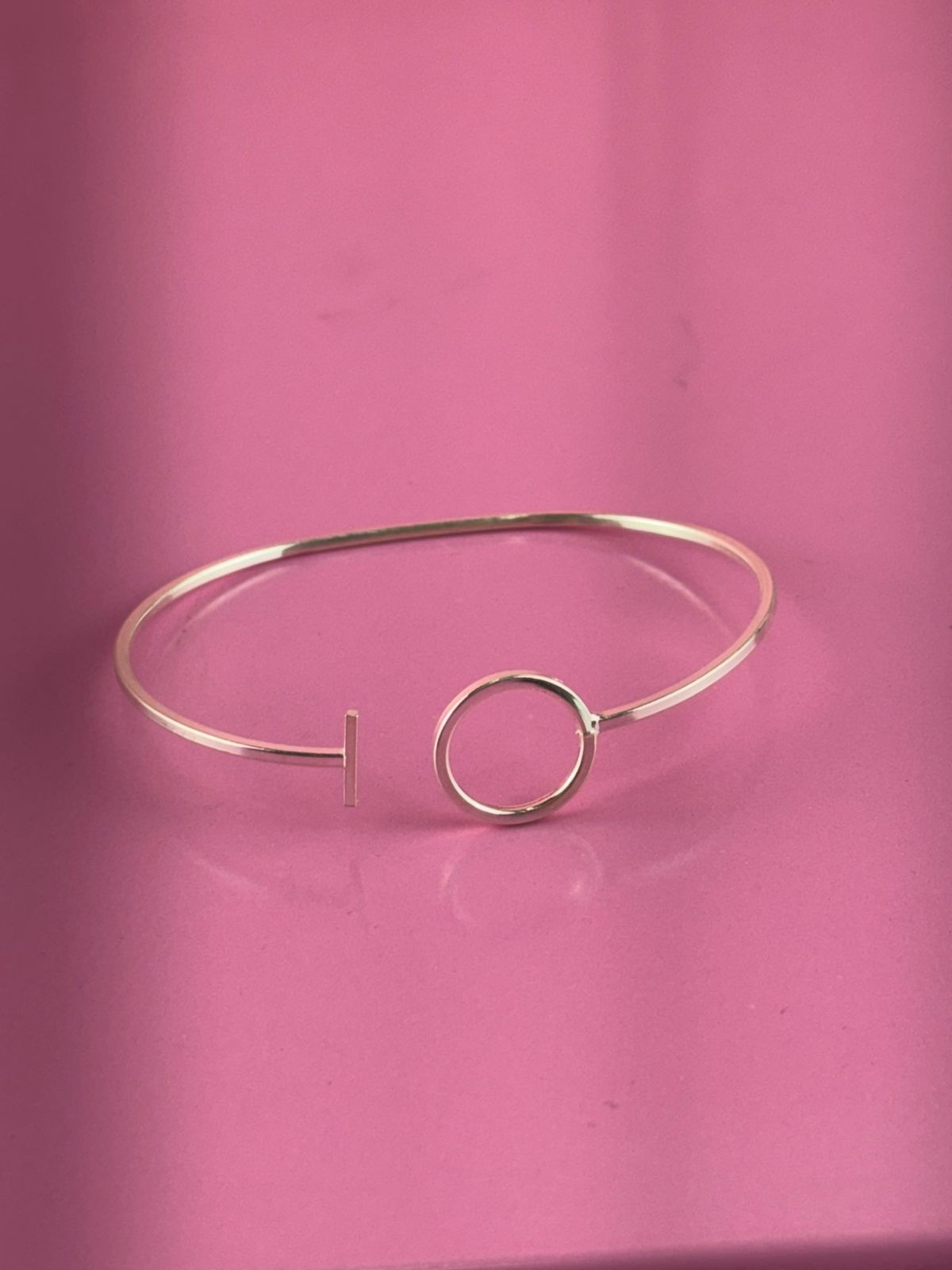 Bracelete de prata 925 circulo palito regulavel 2,8G 6MM