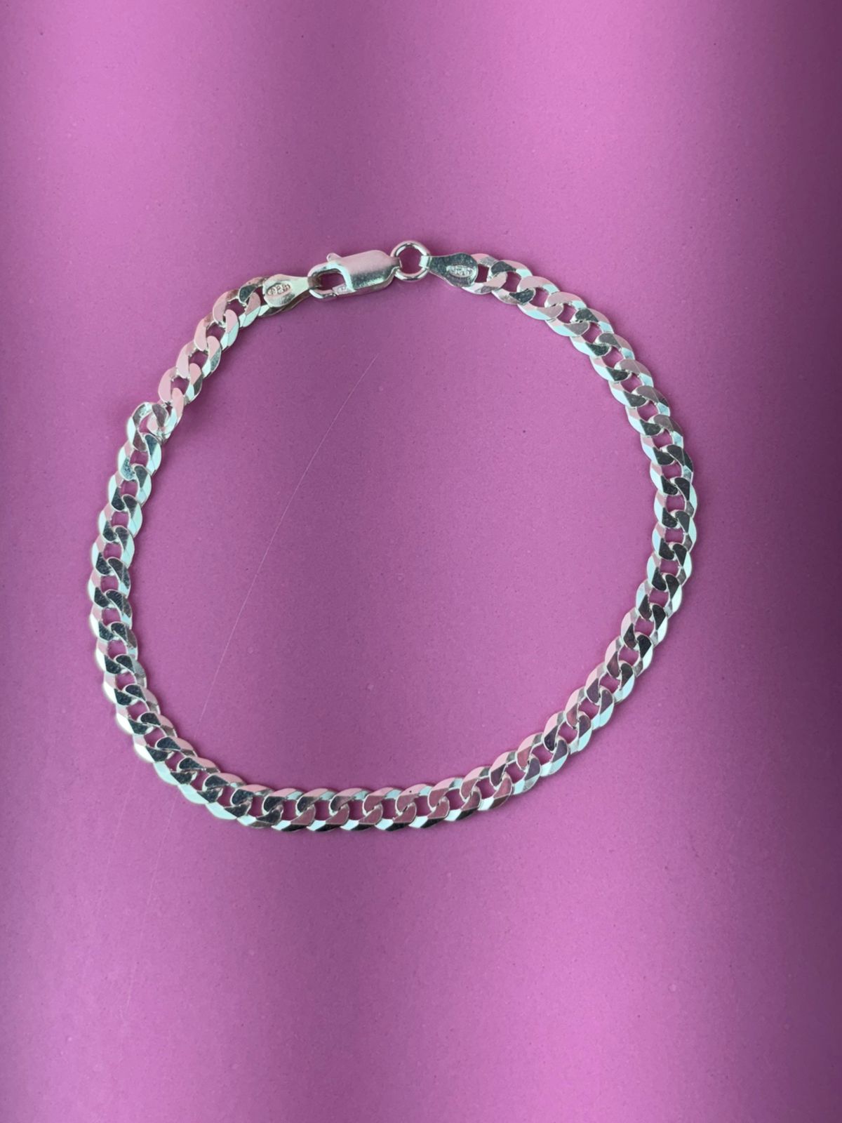 Pulseira Masculinas de prata 925 1x1 5MM F120 6G