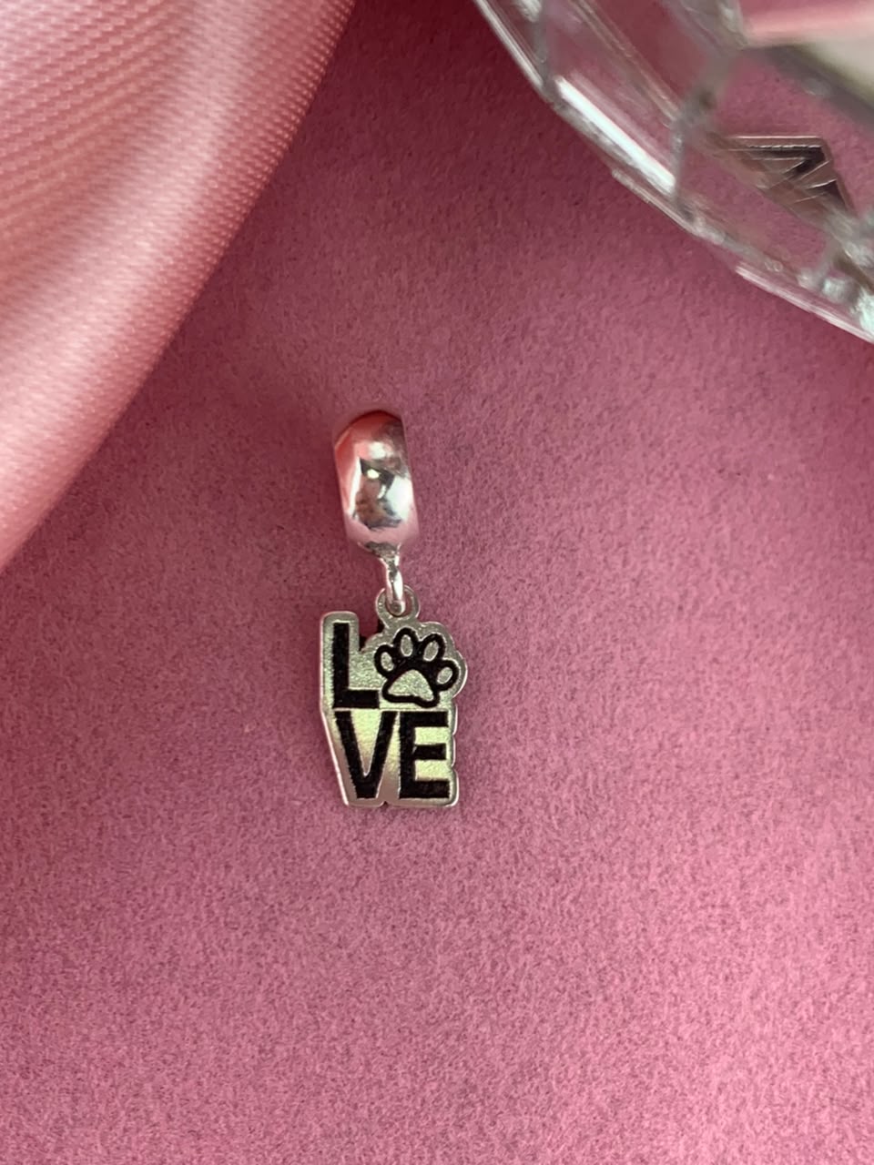 Berloque de prata 925 love patinha