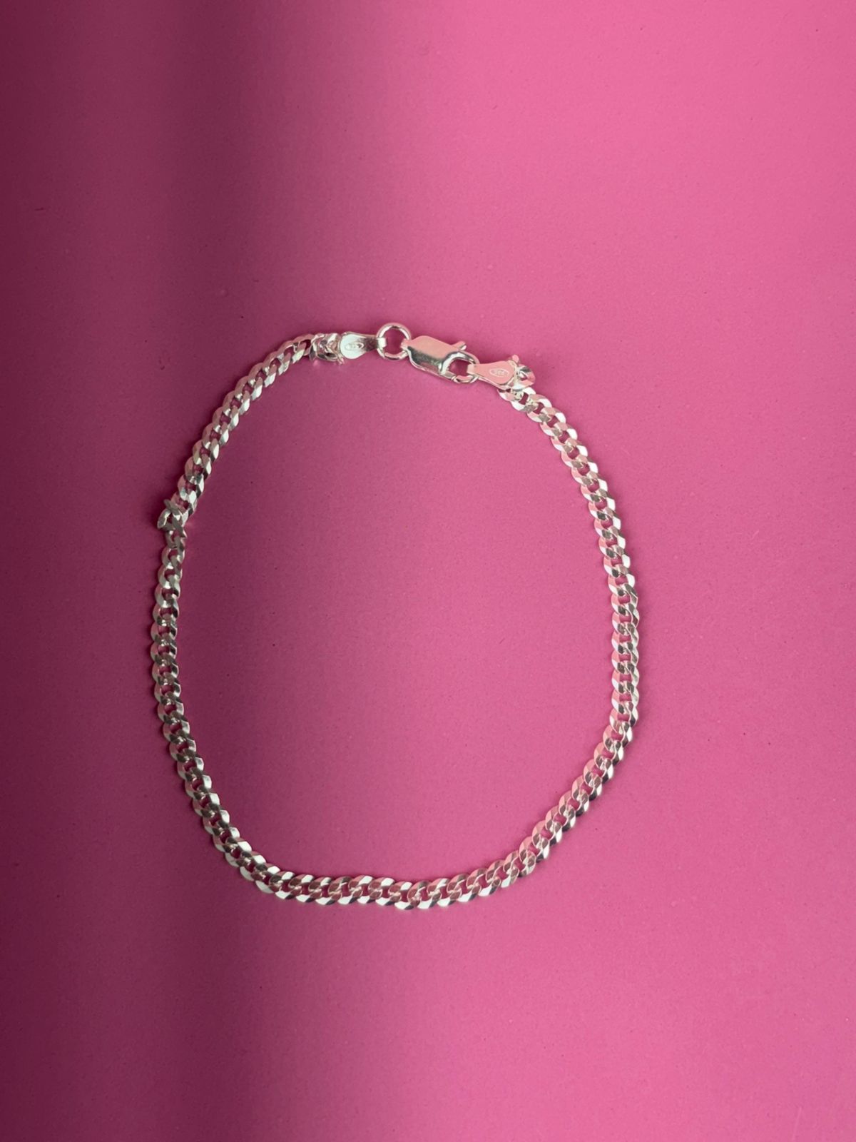 Pulseira Masculinas de prata 925 1x1 3MM F80 2,8G