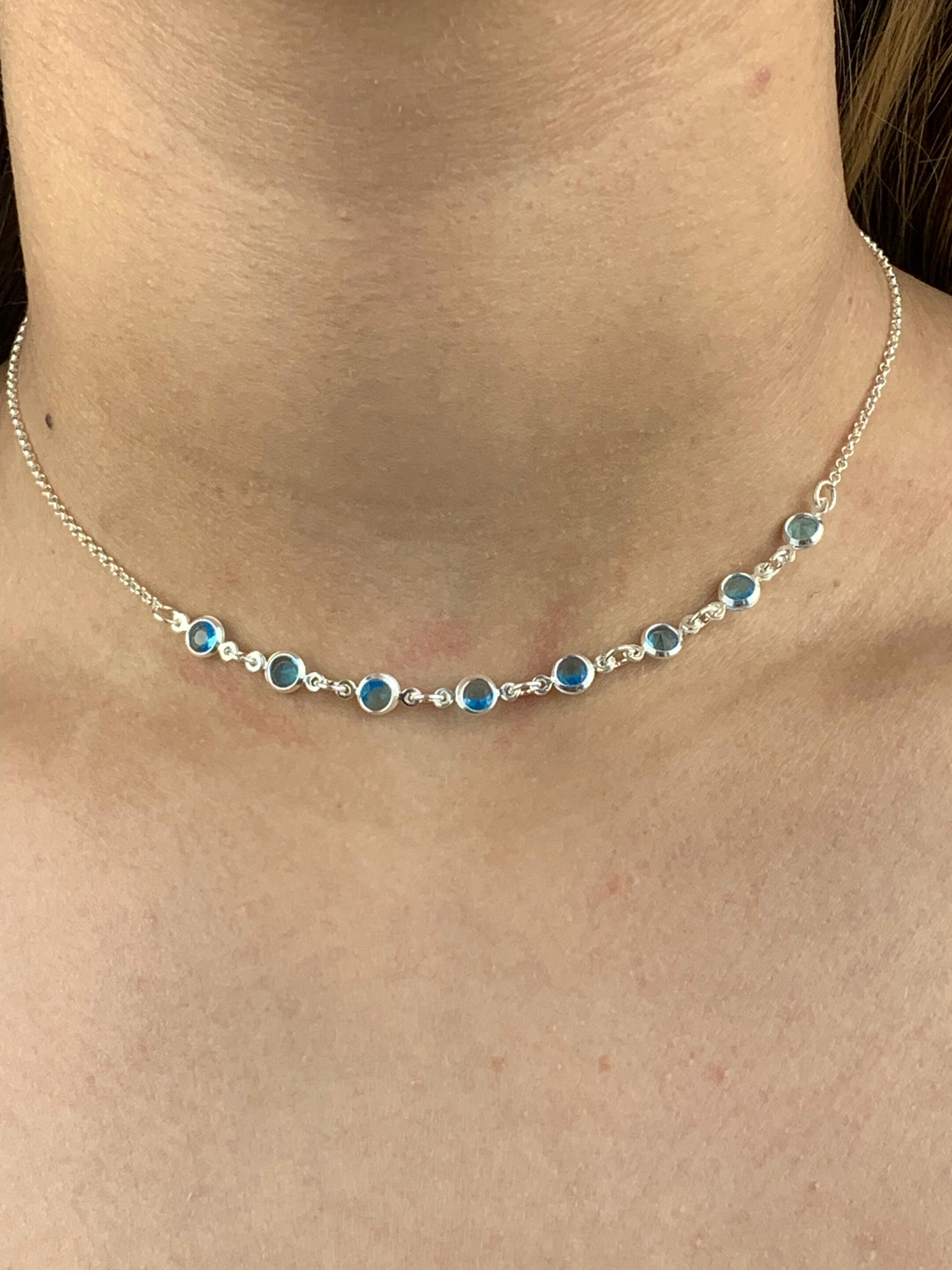 Choker de Prata 925 8 pedras fixas 3,1G