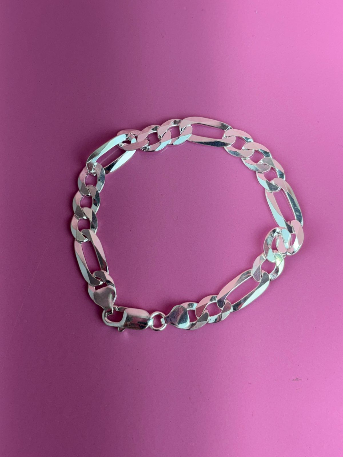 Pulseira Masculinas de prata 925 3x1 9MM F220 14,4G