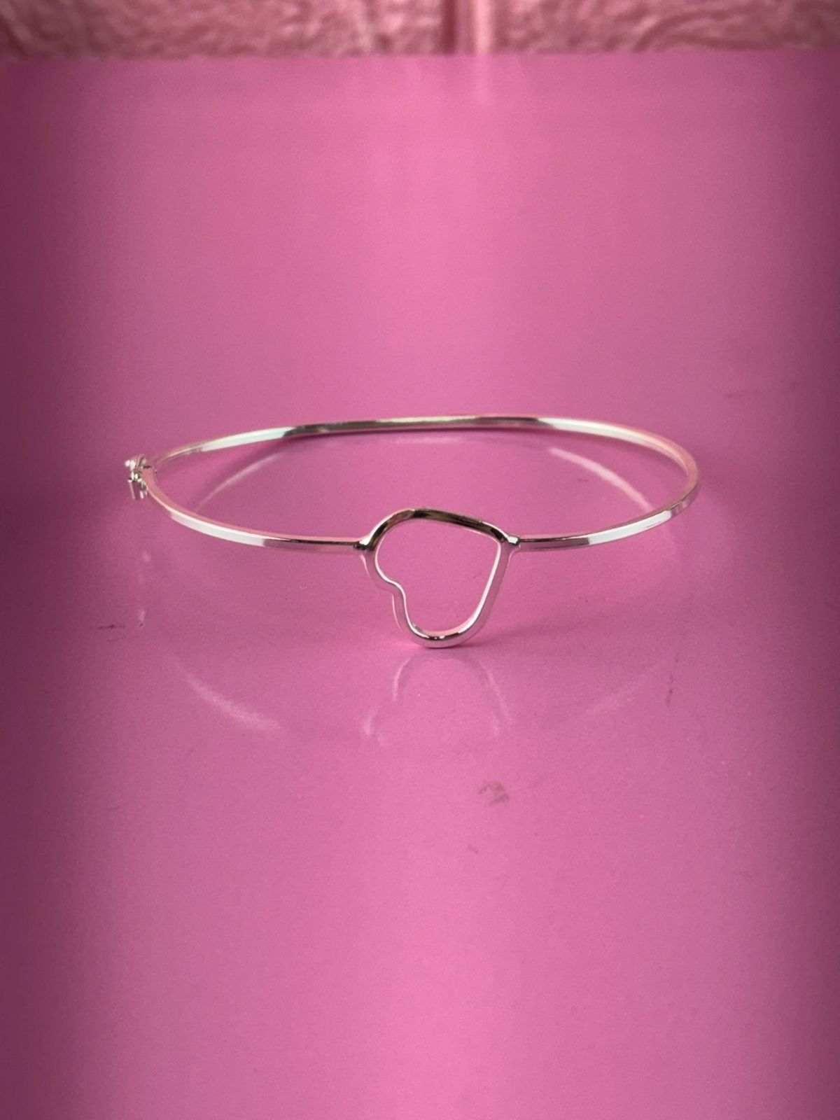 Bracelete de prata 925 coração inclinado 3,1G 6MM