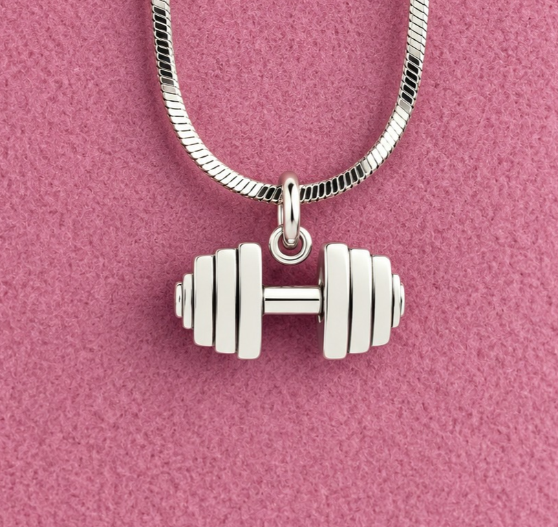 Pingente de Prata 925 halter peso de academia P