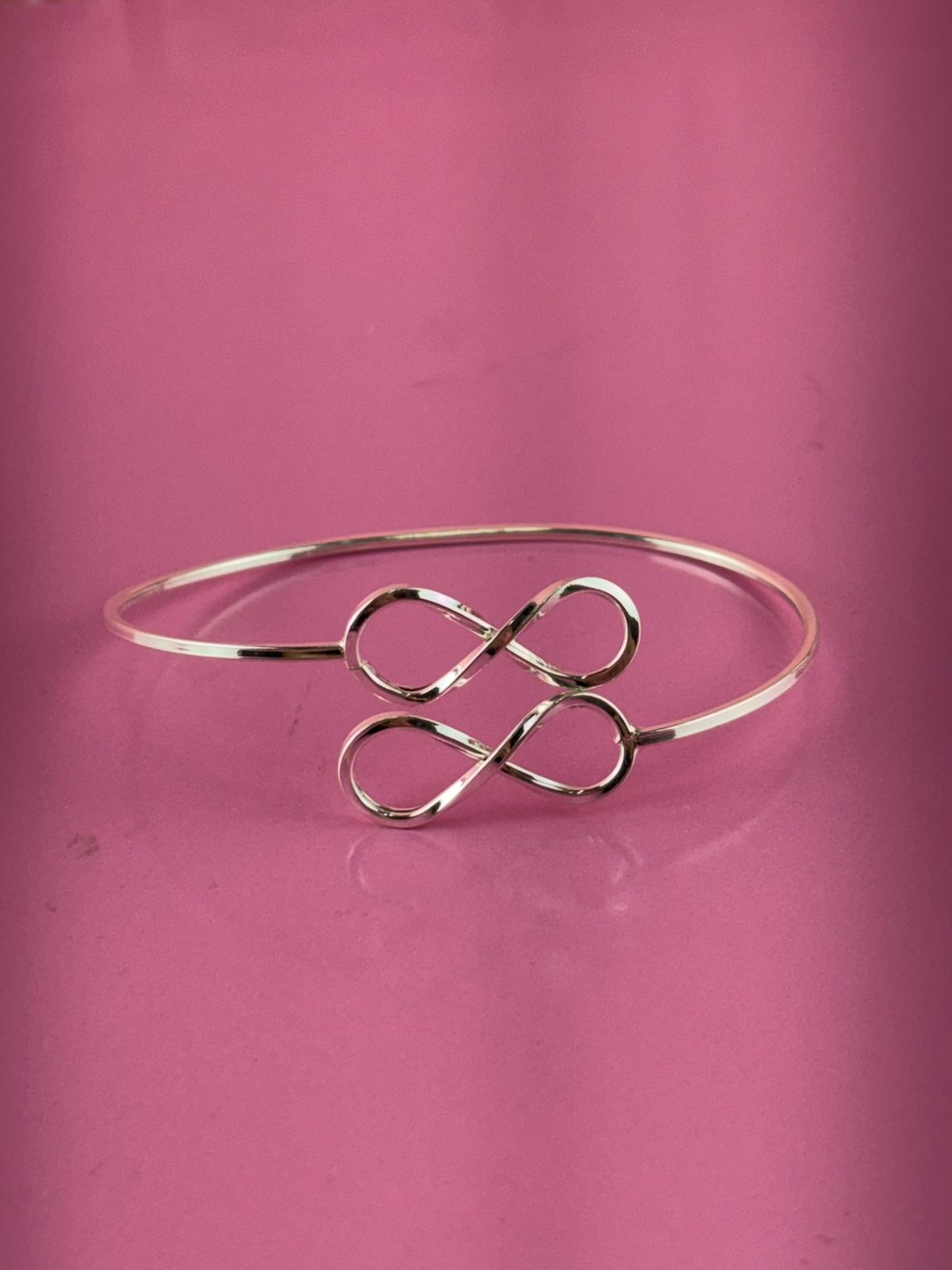 Bracelete de prata 925 regulável dois infinitos 3,5G 6Mm