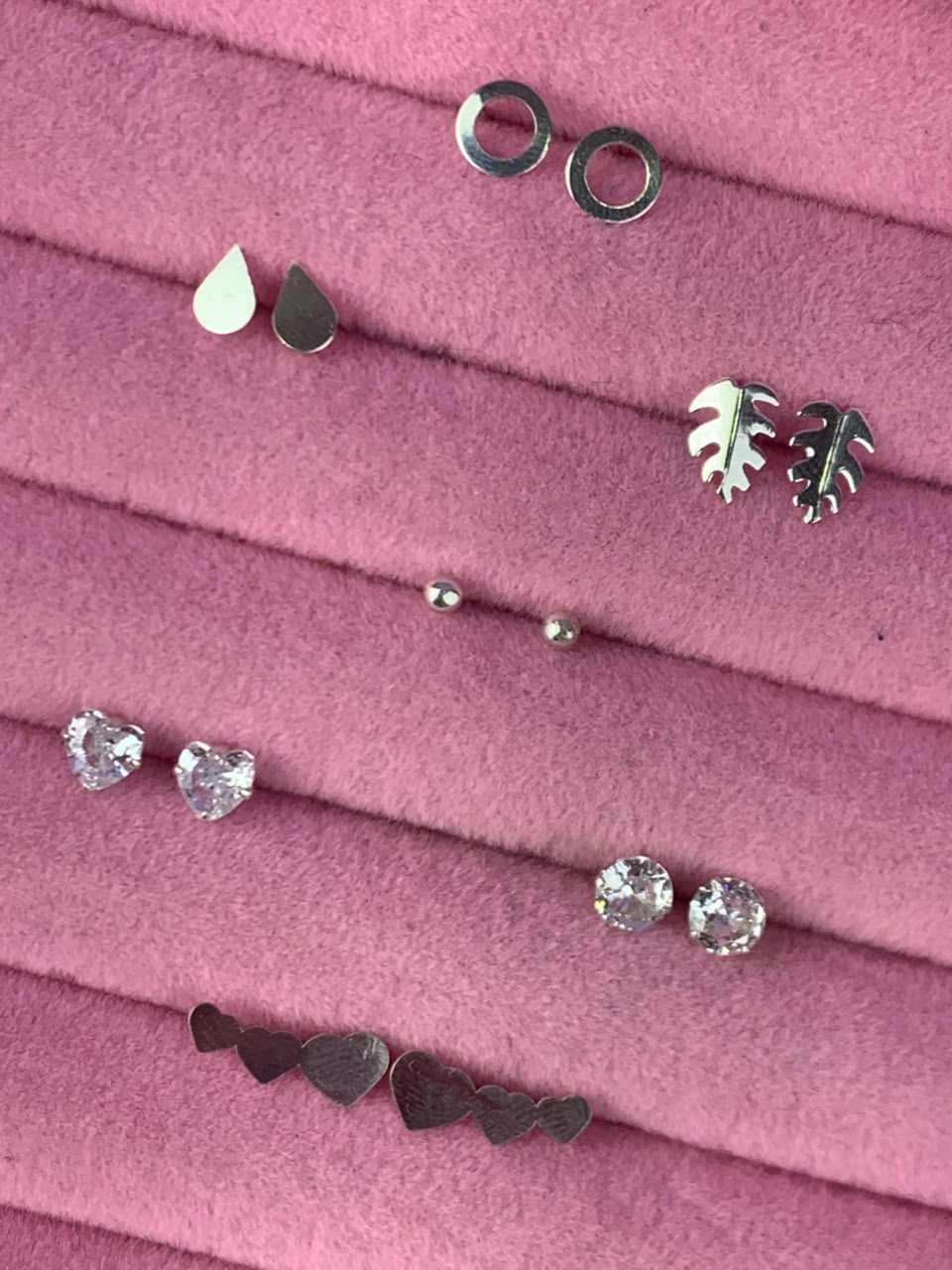 Semaninha brinco de prata 925 final três coração