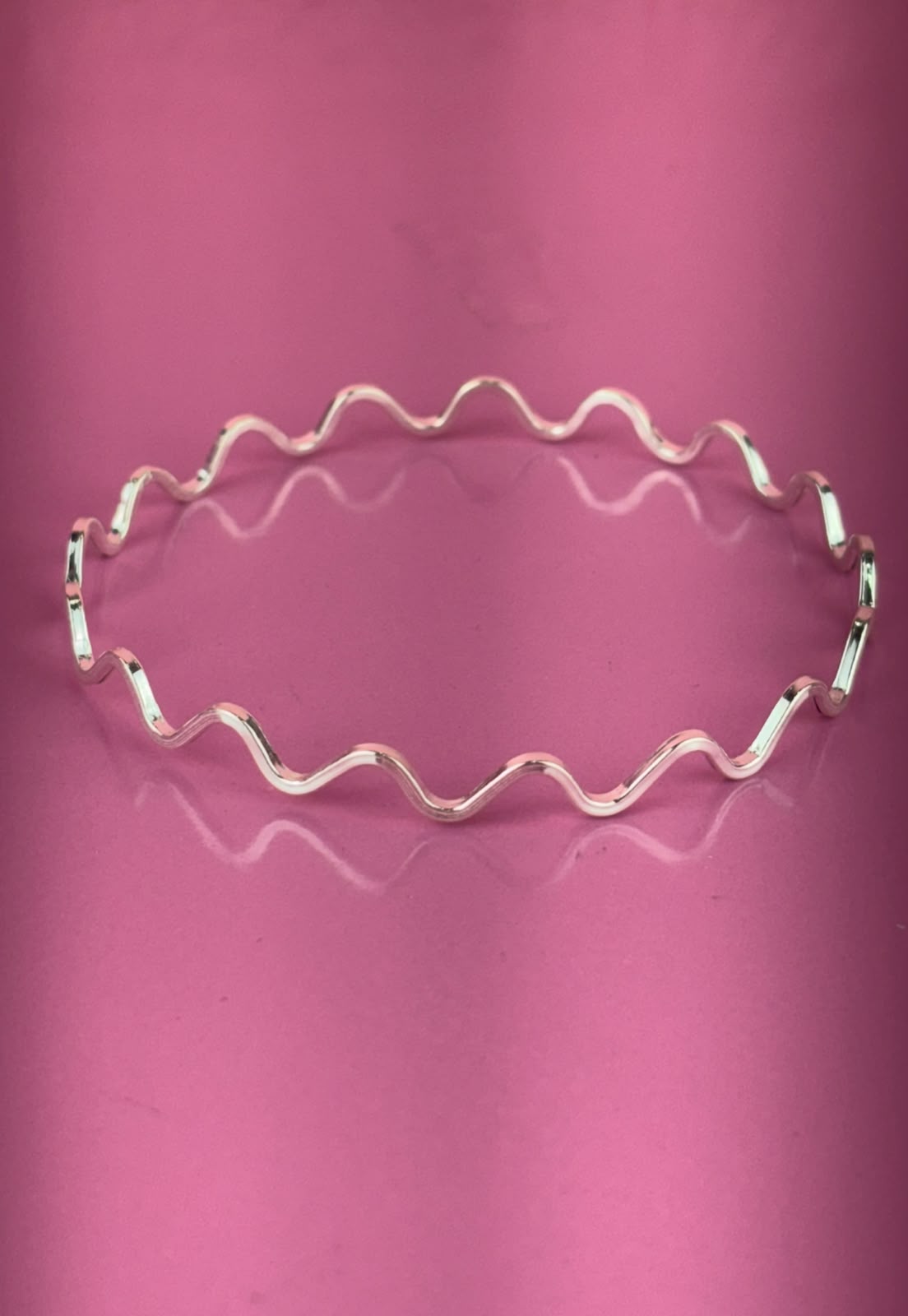 Bracelete de prata 925 redondo ondulado 3,5G 6MM