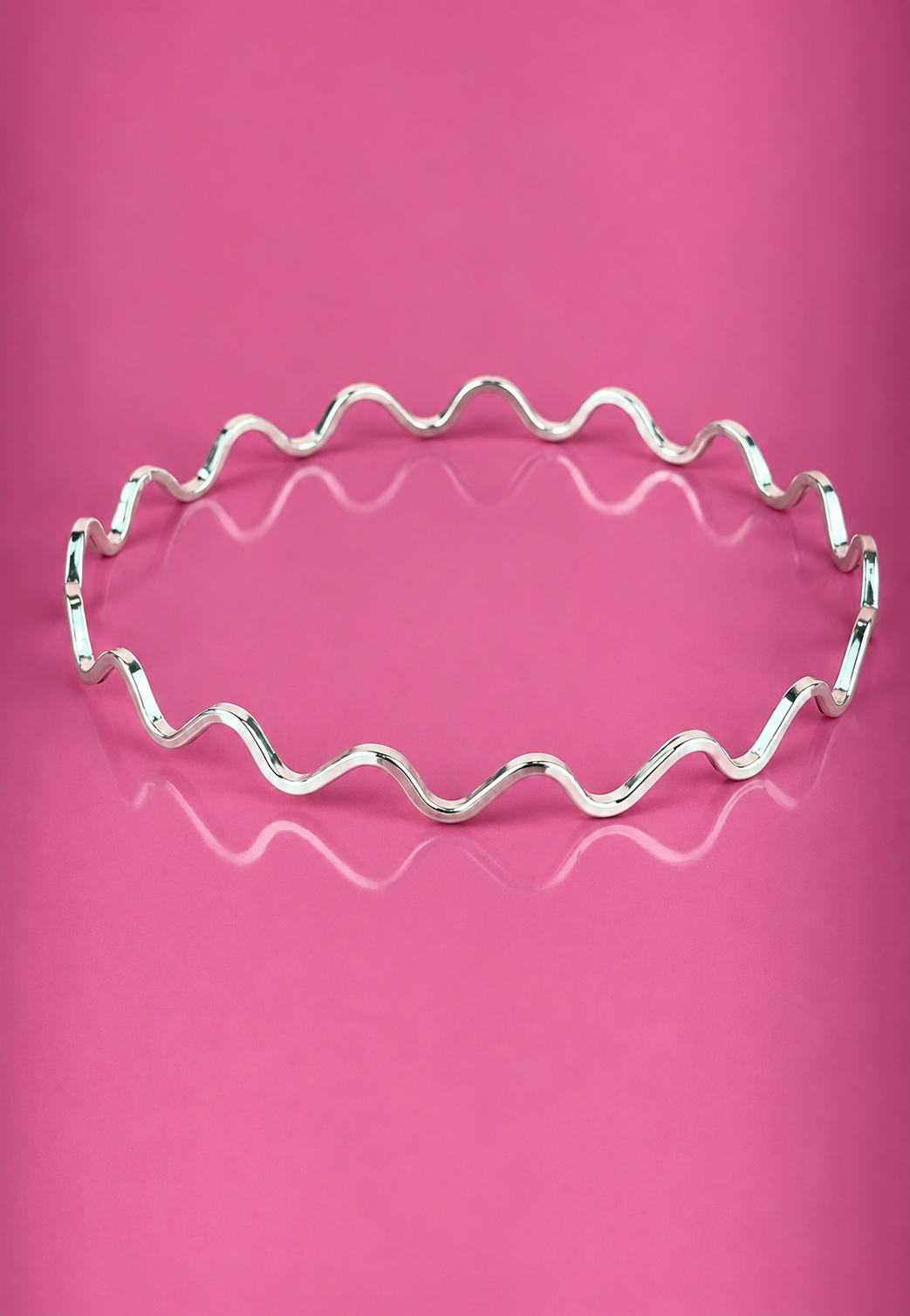Bracelete de prata 925 redondo ondulado 3,5G 6MM