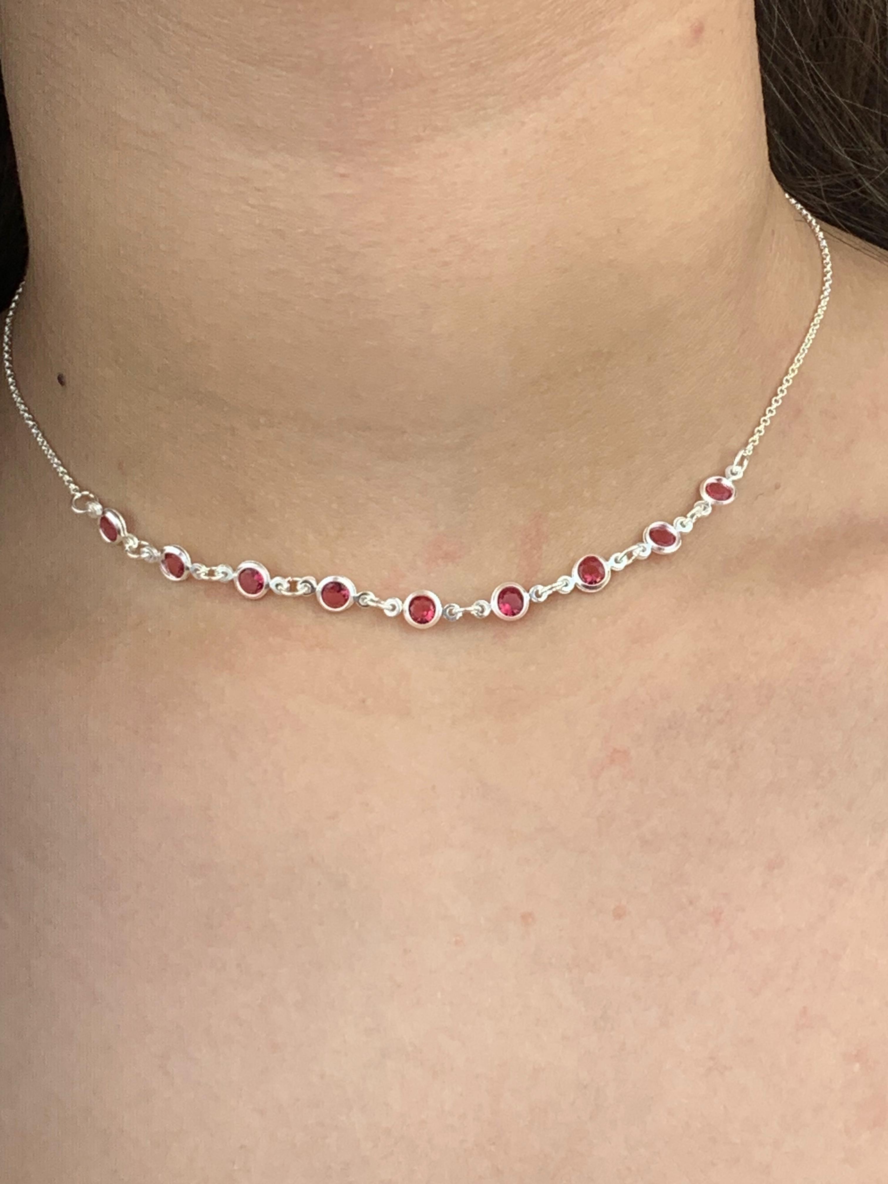 Choker de Prata 925 8 pedras fixas 3,1G